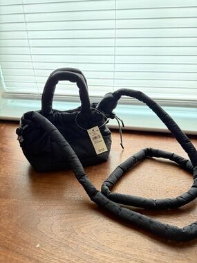 aerie Quilted Puffer Mini Tote in Black